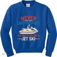 Never Underestimate An Old On A Jet Ski Gift Kids Sweatshirt thumb 0