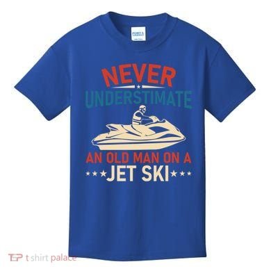 Never Underestimate An Old On A Jet Ski Gift Kids T-Shirt
