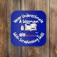 Never Understimate A Woman Scarpbooking Gift Coaster thumb 0