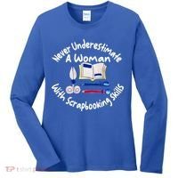 Never Understimate A Woman Scarpbooking Gift Women's Long Sleeve Shirt thumb 0