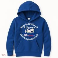 Never Understimate A Woman Scarpbooking Gift Kids Hoodie thumb 0