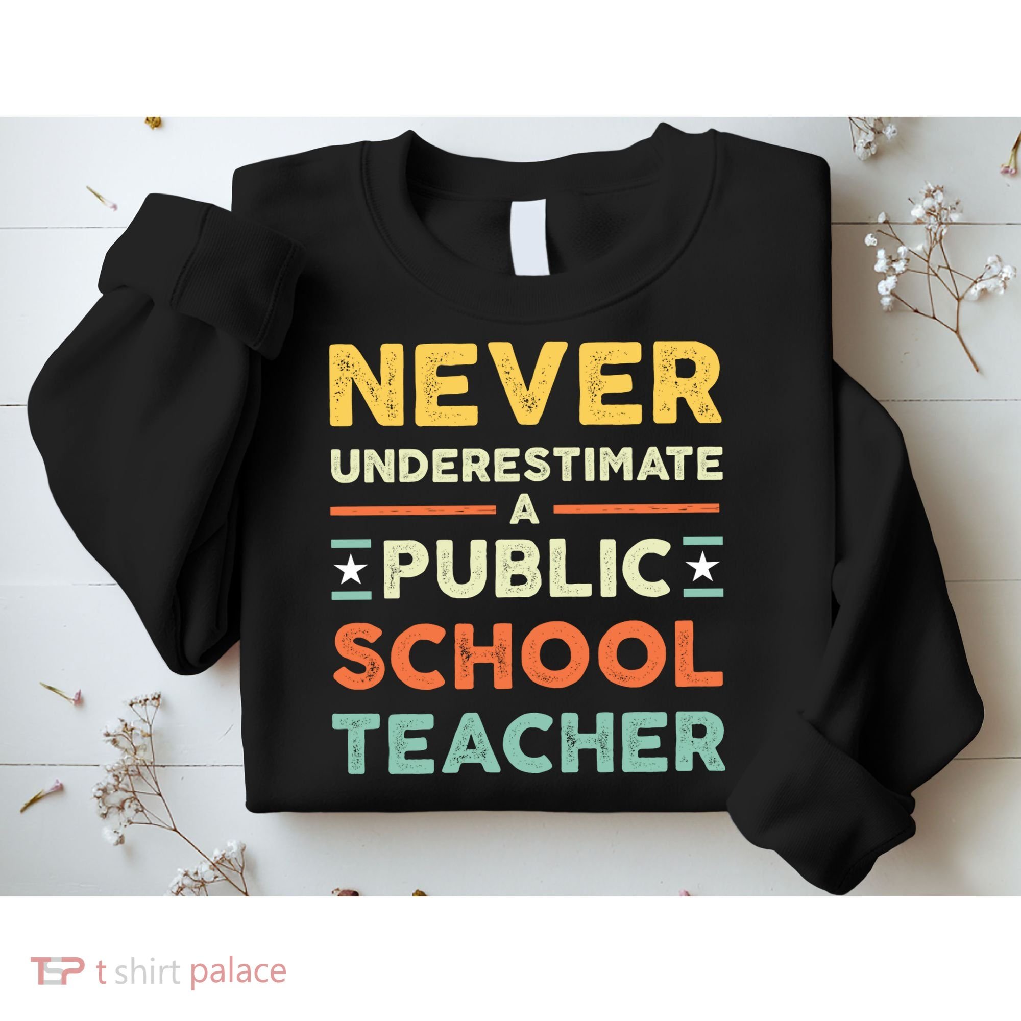 Never Underestimate A Public School Teacher Sweatshirt
