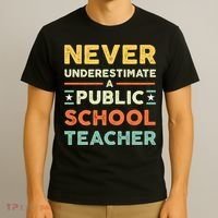 Never Underestimate A Public School Teacher T-Shirt thumb 3