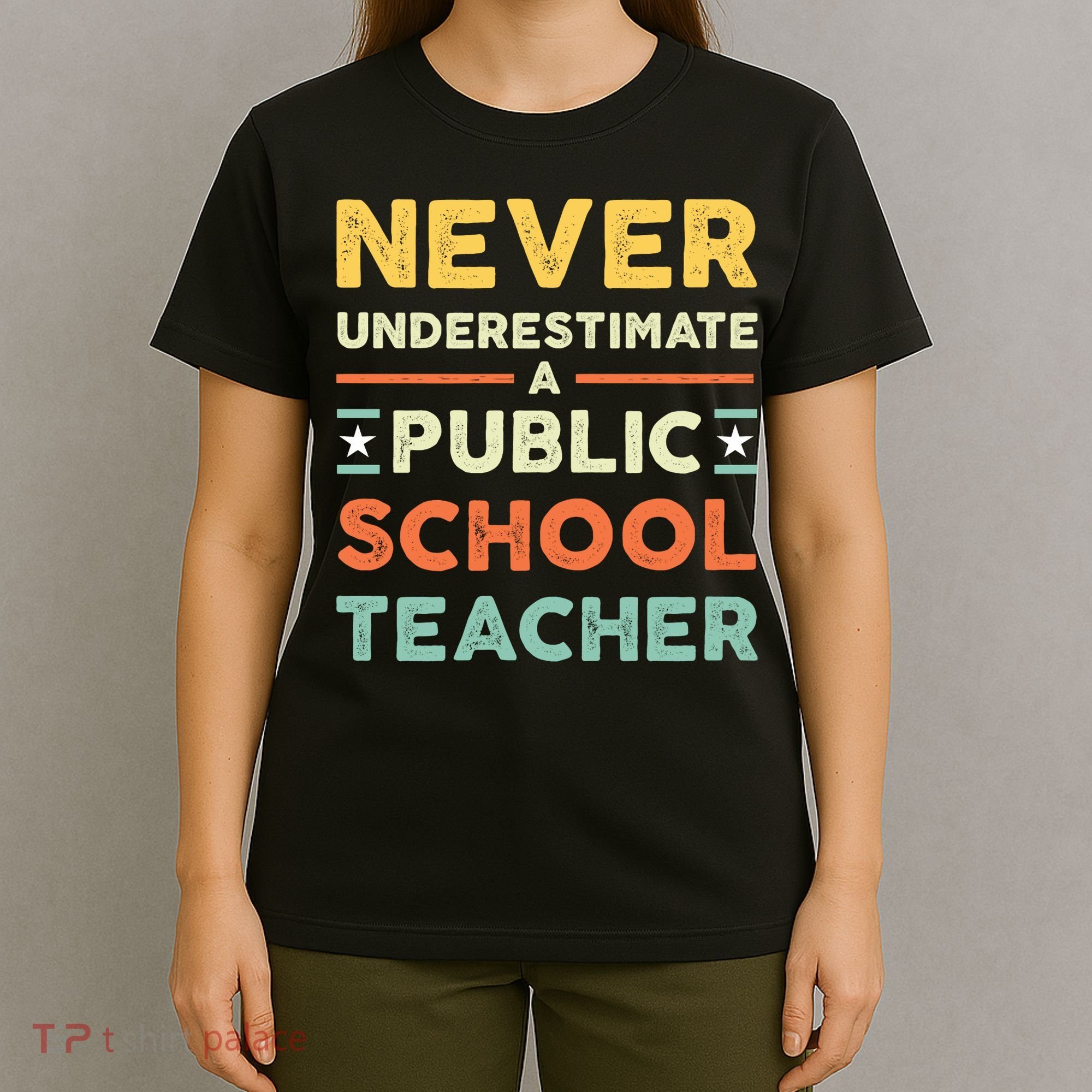 Never Underestimate A Public School Teacher T-Shirt