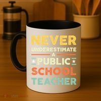 Never Underestimate A Public School Teacher Coffee Mug thumb 4