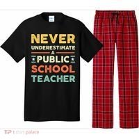 Never Underestimate A Public School Teacher Pajama Set thumb 0
