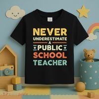 Never Underestimate A Public School Teacher Toddler T-Shirt thumb 3