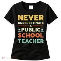Never Underestimate A Public School Teacher Women's T-Shirt thumb 0