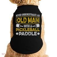 Never Underestimate An Old With A Pickleball Paddle Great Gift Doggie Tank thumb 0