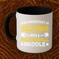 Never Underestimate An Old With A Pickleball Paddle Great Gift Coffee Mug thumb 2
