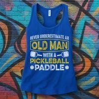 Never Underestimate An Old With A Pickleball Paddle Great Gift Women's Tank Top thumb 3