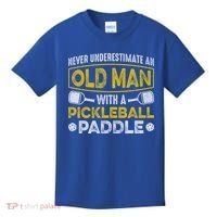Never Underestimate An Old With A Pickleball Paddle Great Gift Kids T-Shirt thumb 0