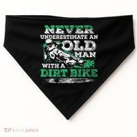 Never Underestimate An Old Man With A Dirt Bike Gift USA-Made Doggie Bandana thumb 0