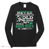 Never Underestimate An Old Man With A Dirt Bike Gift Long Sleeve Shirt thumb 0
