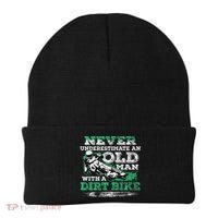 Never Underestimate An Old Man With A Dirt Bike Gift Beanie thumb 0