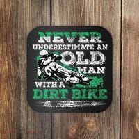 Never Underestimate An Old Man With A Dirt Bike Gift Coaster thumb 0