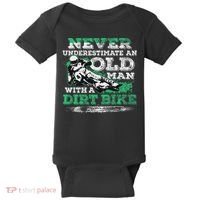 Never Underestimate An Old Man With A Dirt Bike Gift Baby Bodysuit thumb 0