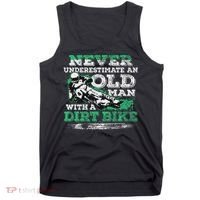 Never Underestimate An Old Man With A Dirt Bike Gift Tank Top thumb 0