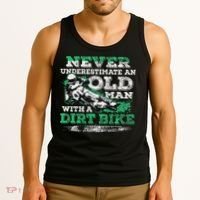 Never Underestimate An Old Man With A Dirt Bike Gift Tank Top thumb 3