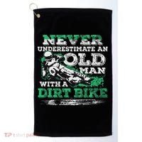 Never Underestimate An Old Man With A Dirt Bike Gift Golf Towel thumb 0