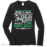 Never Underestimate An Old Man With A Dirt Bike Gift Women's Long Sleeve Shirt thumb 0