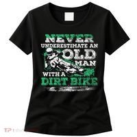 Never Underestimate An Old Man With A Dirt Bike Gift Women's T-Shirt thumb 0