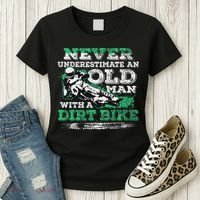 Never Underestimate An Old Man With A Dirt Bike Gift Women's T-Shirt thumb 3