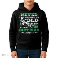 Never Underestimate An Old Man With A Dirt Bike Gift Kids Hoodie thumb 4