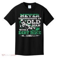 Never Underestimate An Old Man With A Dirt Bike Gift Kids T-Shirt thumb 0