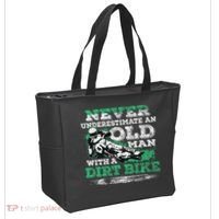 Never Underestimate An Old Man With A Dirt Bike Gift Tote Bag thumb 2