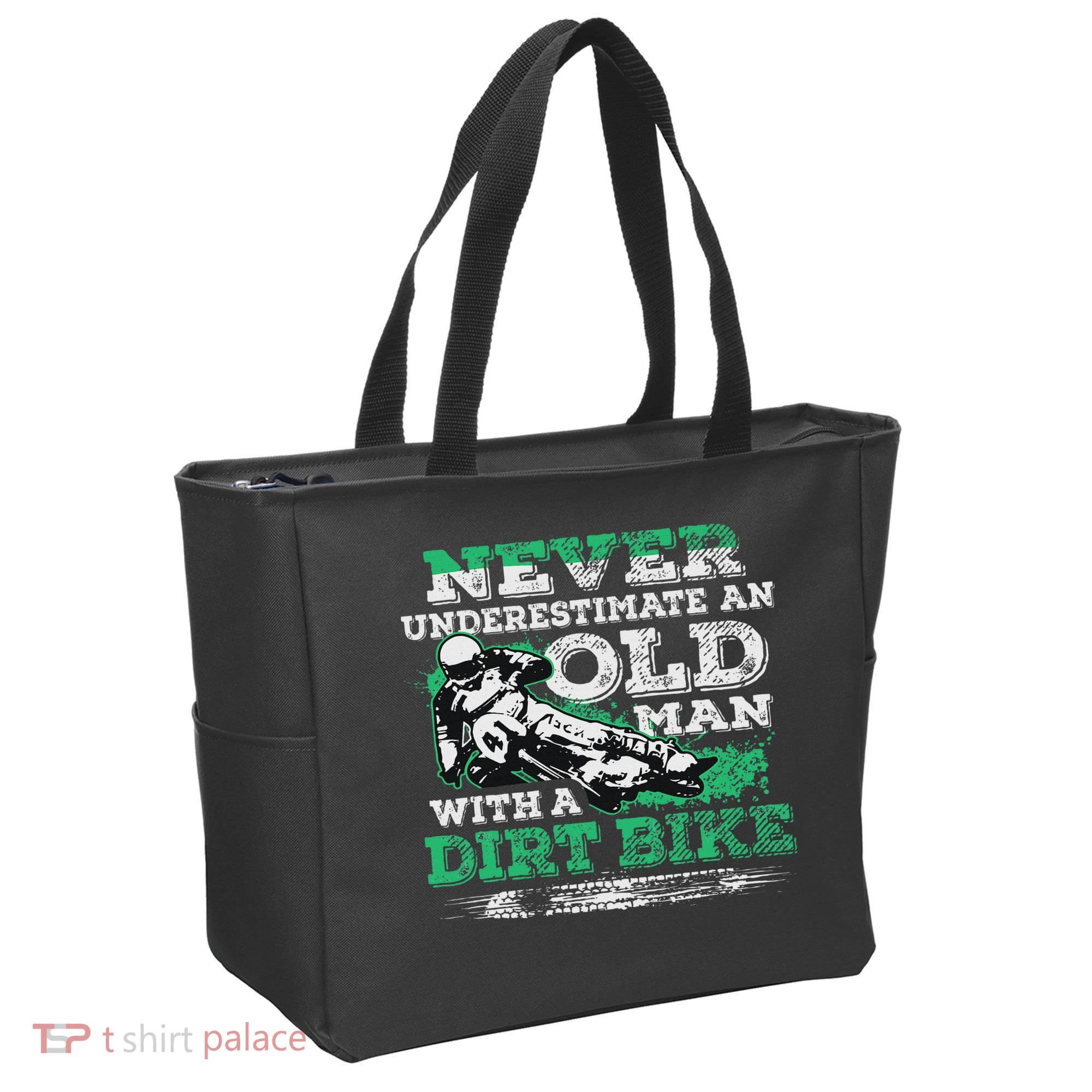 Never Underestimate An Old Man With A Dirt Bike Gift Tote Bag