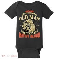 Never Underestimate An Old Man Who Has Native Blood Baby Bodysuit thumb 0