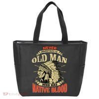 Never Underestimate An Old Man Who Has Native Blood Tote Bag thumb 0