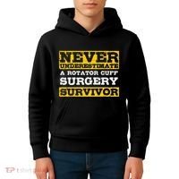 Never Underestimate A Rotator Cuff Surgery Survivor Kids Hoodie thumb 4