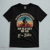 Never Underestimate An Old Guy On An E Bike Biking T-Shirt thumb 5