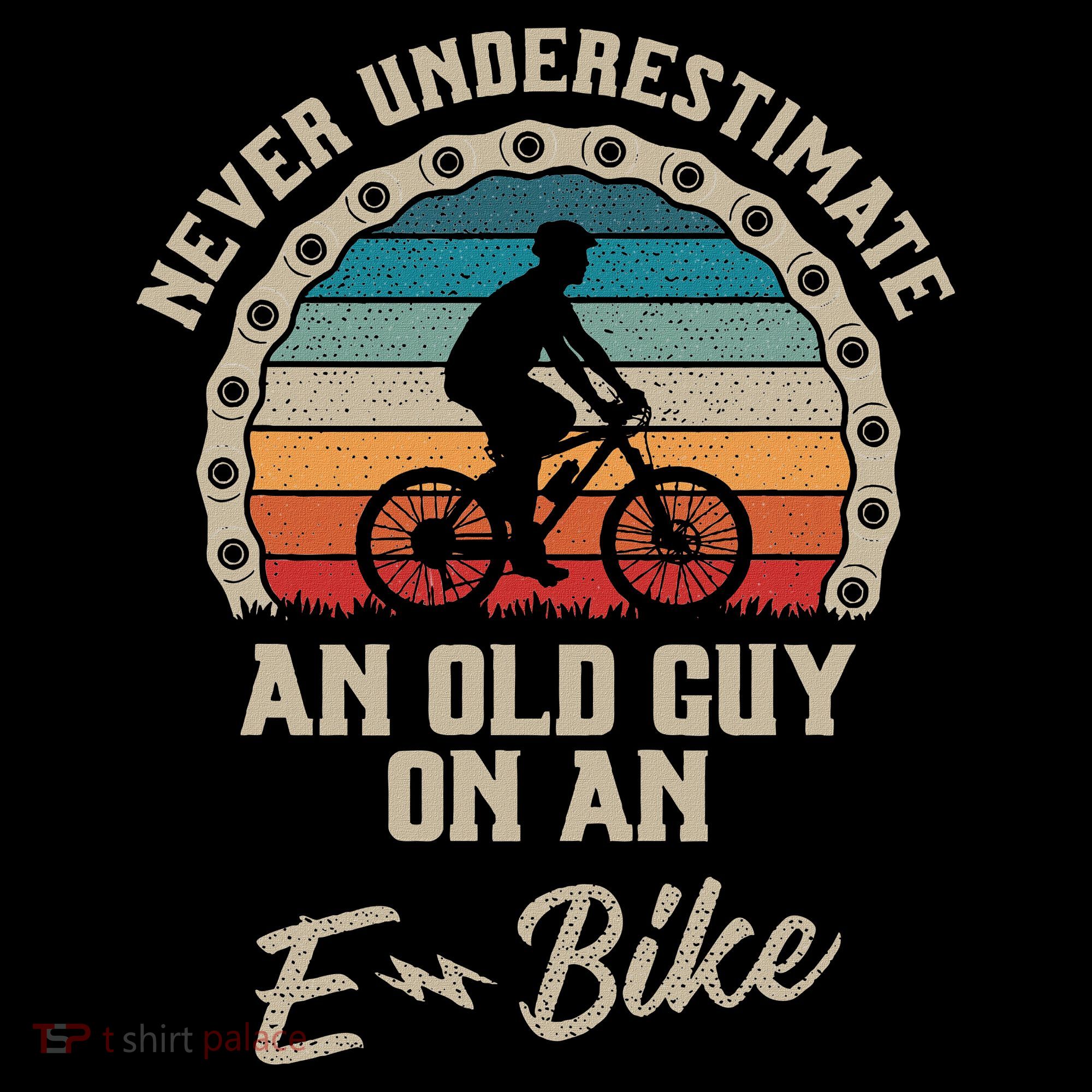 Never Underestimate An Old Guy On An E Bike Biking Women's Hoodie