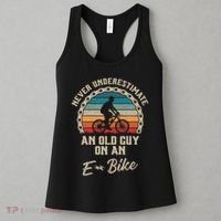 Never Underestimate An Old Guy On An E Bike Biking Women's Tank Top thumb 3