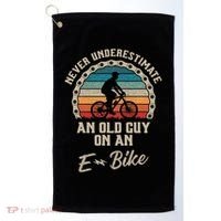 Never Underestimate An Old Guy On An E Bike Biking Golf Towel thumb 0