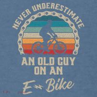 Never Underestimate An Old Guy On An E Bike Biking Garment-Dyed Sweatshirt thumb 2