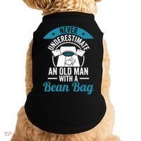 Never Underestimate An Old Man With A Bean Bag Cornhole Doggie Tank thumb 0