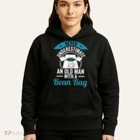 Never Underestimate An Old Man With A Bean Bag Cornhole Hoodie thumb 5