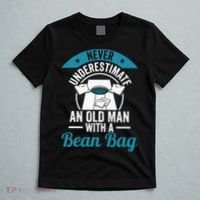 Never Underestimate An Old Man With A Bean Bag Cornhole T-Shirt thumb 5