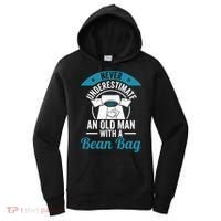 Never Underestimate An Old Man With A Bean Bag Cornhole Women's Hoodie thumb 0