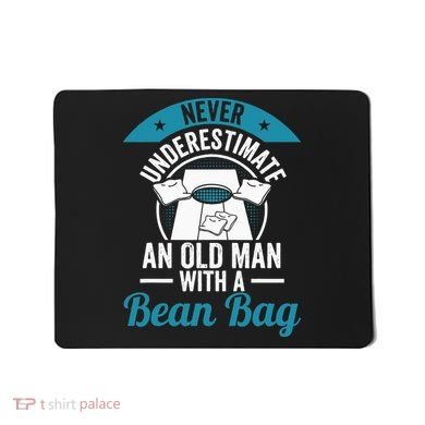 Never Underestimate An Old Man With A Bean Bag Cornhole Mousepad