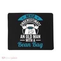 Never Underestimate An Old Man With A Bean Bag Cornhole Mousepad thumb 0