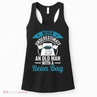 Never Underestimate An Old Man With A Bean Bag Cornhole Women's Tank Top thumb 0