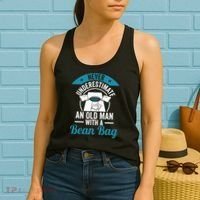 Never Underestimate An Old Man With A Bean Bag Cornhole Women's Tank Top thumb 2