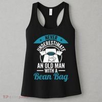 Never Underestimate An Old Man With A Bean Bag Cornhole Women's Tank Top thumb 3