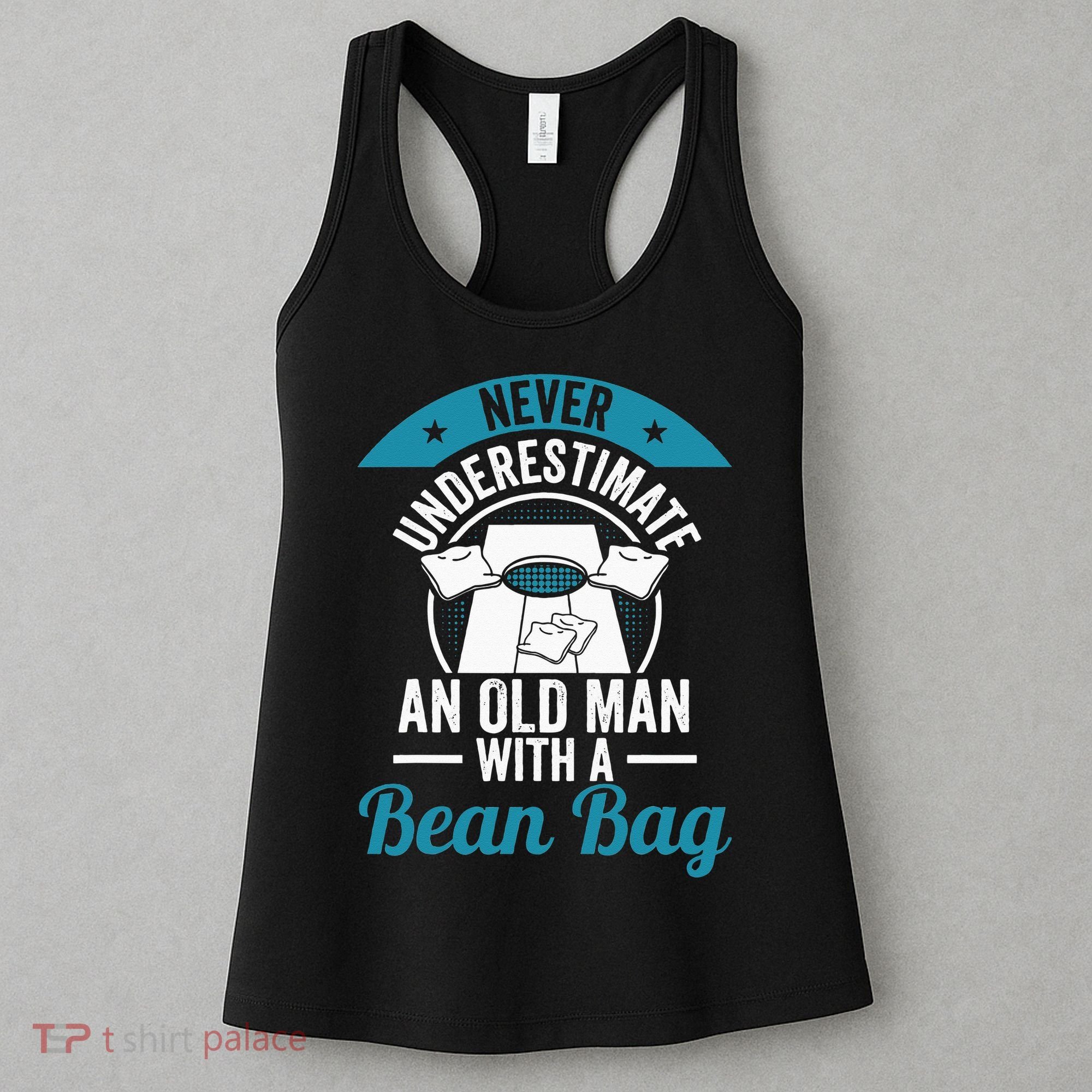 Never Underestimate An Old Man With A Bean Bag Cornhole Women's Tank Top