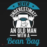 Never Underestimate An Old Man With A Bean Bag Cornhole Baby Bodysuit thumb 2